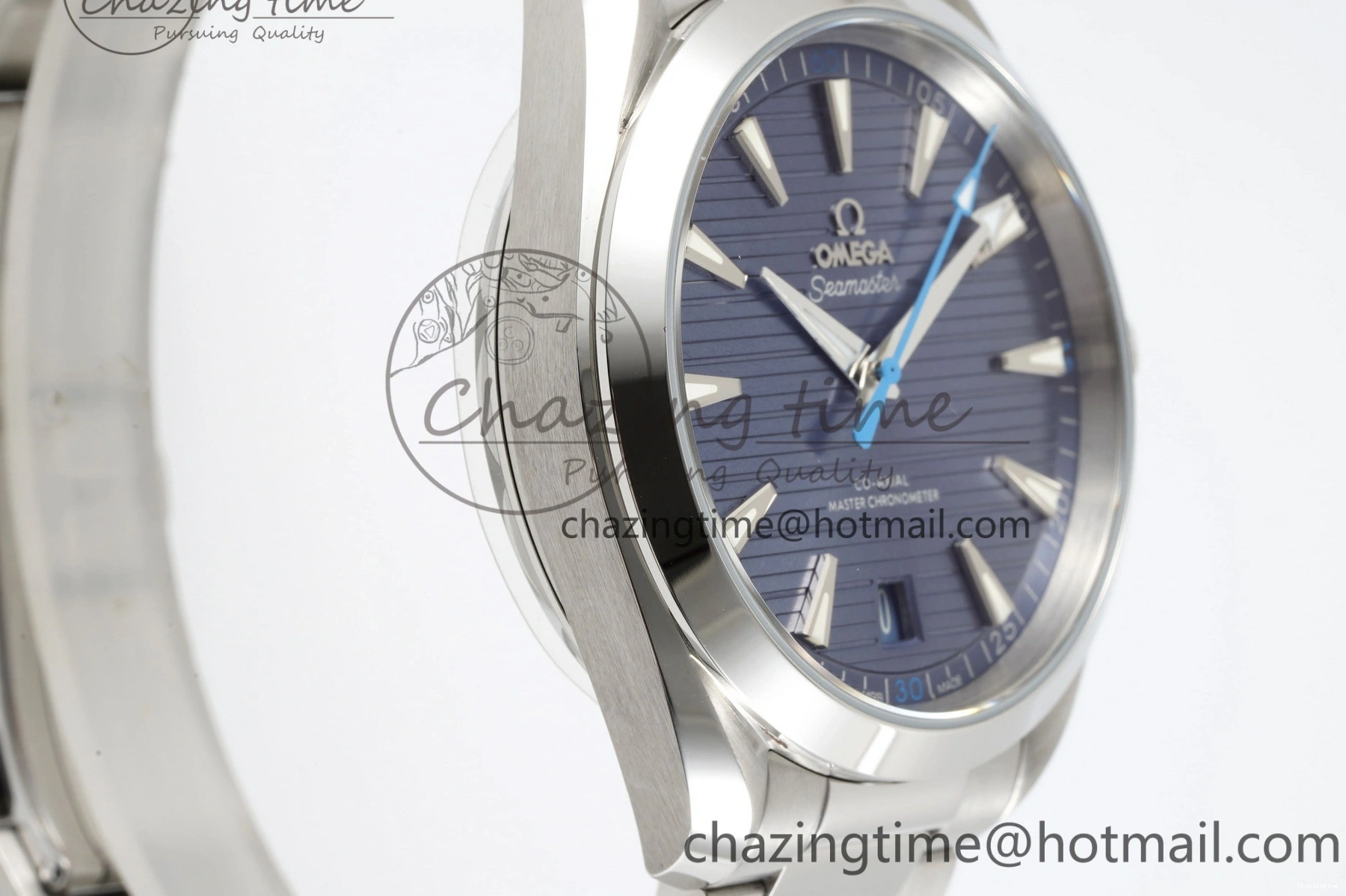 0314 FreshLook Aqua Terra 150M SS JQK 1:1 Best Edition Blue Dial Blue Hand on SS Bracelet A 7831